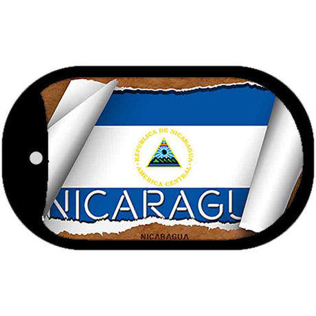 Nicaragua Flag Scroll Metal Novelty Dog Tag Necklace DT-9081