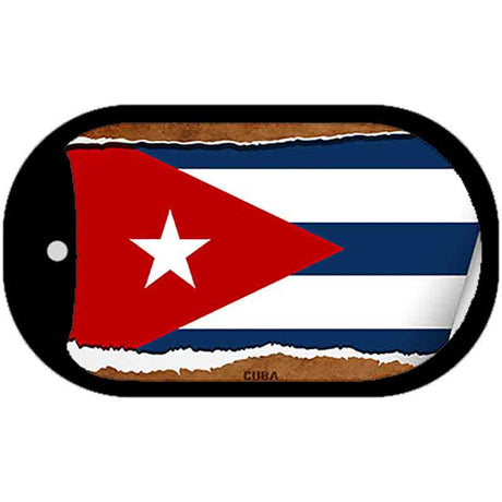 Cuba Flag Scroll Metal Novelty Dog Tag Necklace DT-9082