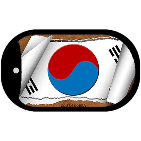 South Korea Flag Scroll Metal Novelty Dog Tag Necklace DT-9085