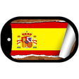 Spain Flag Scroll Metal Novelty Dog Tag Necklace DT-9086