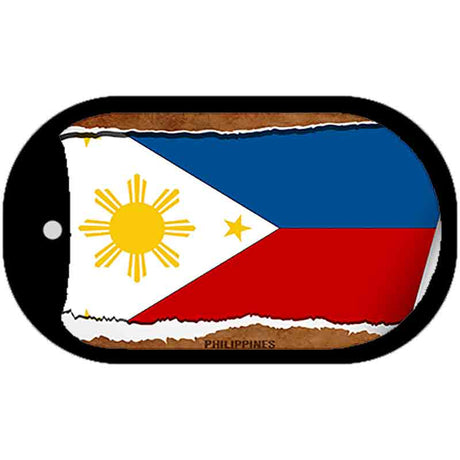 Philippines Flag Scroll Metal Novelty Dog Tag Necklace DT-9089