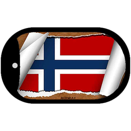 Norway Flag Scroll Metal Novelty Dog Tag Necklace DT-9091