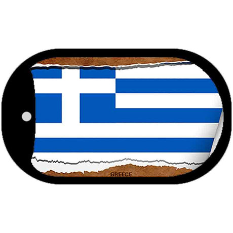 Greece Flag Scroll Metal Novelty Dog Tag Necklace DT-9092