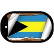 Bahamas Flag Scroll Metal Novelty Dog Tag Necklace DT-9093