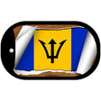 Barbados Flag Scroll Metal Novelty Dog Tag Necklace DT-9094