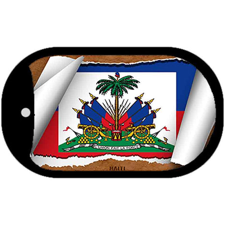 Haiti Flag Scroll Metal Novelty Dog Tag Necklace DT-9101