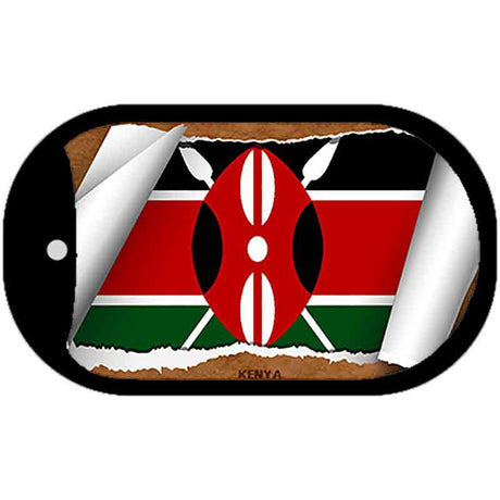 Kenya Flag Scroll Metal Novelty Dog Tag Necklace DT-9105