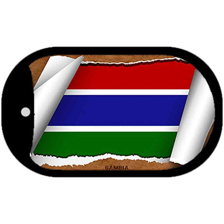 Gambia Flag Scroll Metal Novelty Dog Tag Necklace DT-9106