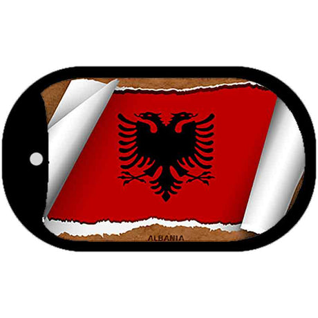 Albania Flag Scroll Metal Novelty Dog Tag Necklace DT-9116