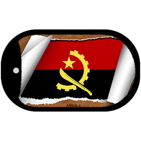 Angola Flag Scroll Metal Novelty Dog Tag Necklace DT-9120