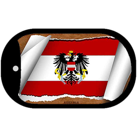 Austria Flag Scroll Metal Novelty Dog Tag Necklace DT-9129