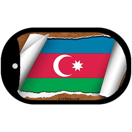 Azerbaijan Flag Scroll Metal Novelty Dog Tag Necklace DT-9130