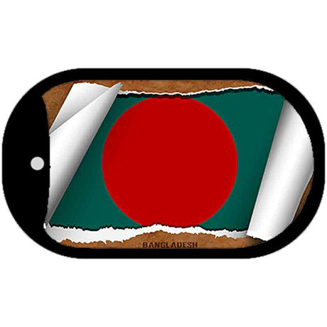 Bangladesh Flag Scroll Metal Novelty Dog Tag Necklace DT-9133