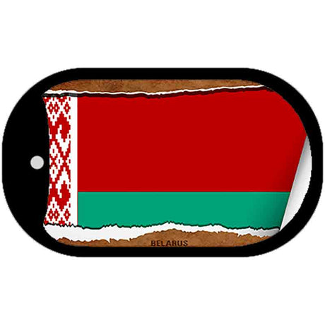 Belarus Flag Scroll Metal Novelty Dog Tag Necklace DT-9134