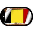 Belgium Flag Scroll Metal Novelty Dog Tag Necklace DT-9135