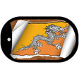 Bhutan Flag Scroll Metal Novelty Dog Tag Necklace DT-9138