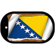 Bosnia-Herzegovina Flag Scroll Metal Novelty Dog Tag Necklace DT-9140