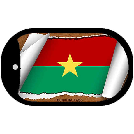 Burkina Faso Flag Scroll Metal Novelty Dog Tag Necklace DT-9146