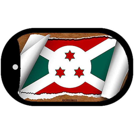 Burundi Flag Scroll Metal Novelty Dog Tag Necklace DT-9147