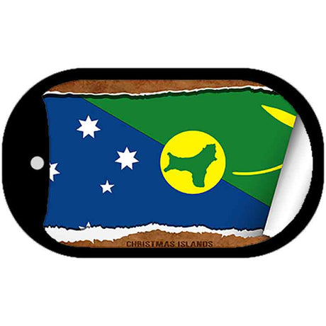 Christmas Island Flag Scroll Metal Novelty Dog Tag Necklace DT-9156