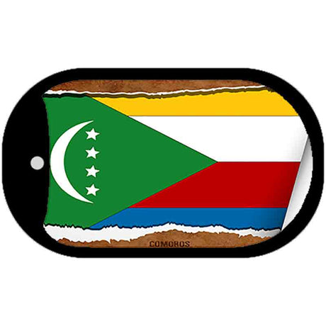 Comoros Flag Scroll Metal Novelty Dog Tag Necklace DT-9157