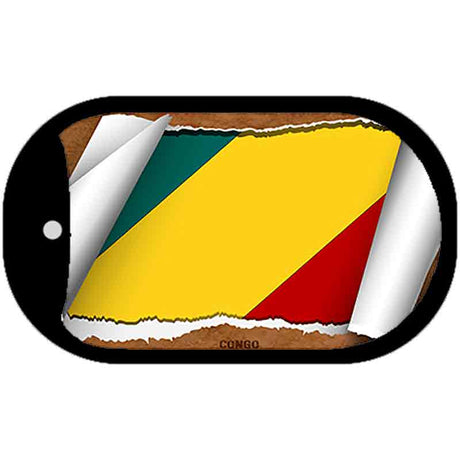 Congo Flag Scroll Metal Novelty Dog Tag Necklace DT-9158