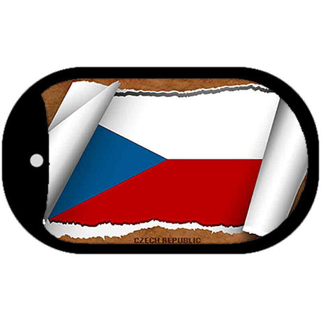 Czech Republic Flag Scroll Metal Novelty Dog Tag Necklace DT-9159