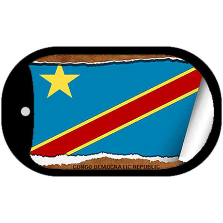 Congo Democratic Flag Scroll Metal Novelty Dog Tag Necklace DT-9162