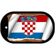 Croatia Flag Scroll Metal Novelty Dog Tag Necklace DT-9165