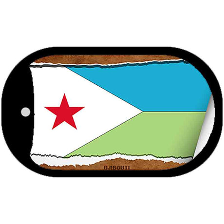 Djibouti Flag Scroll Metal Novelty Dog Tag Necklace DT-9167