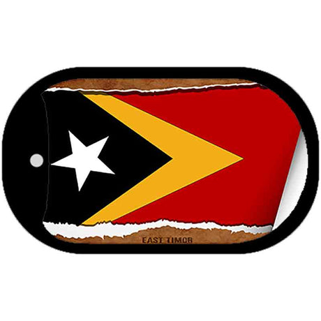 East Timor Flag Scroll Metal Novelty Dog Tag Necklace DT-9169