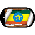 Ethiopia Flag Scroll Metal Novelty Dog Tag Necklace DT-9174