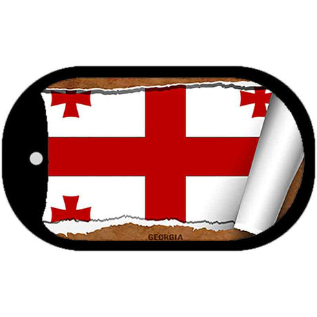 Georgia Flag Scroll Metal Novelty Dog Tag Necklace DT-9182