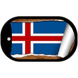 Iceland Flag Scroll Metal Novelty Dog Tag Necklace DT-9193