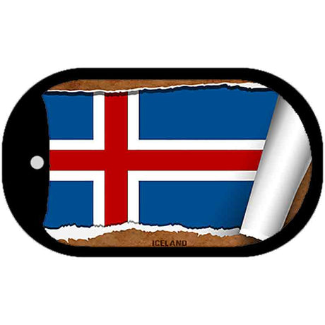 Iceland Flag Scroll Metal Novelty Dog Tag Necklace DT-9193