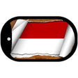 Indonesia Flag Scroll Metal Novelty Dog Tag Necklace DT-9196