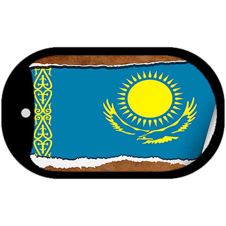 Kazakhstan Flag Scroll Metal Novelty Dog Tag Necklace DT-9203