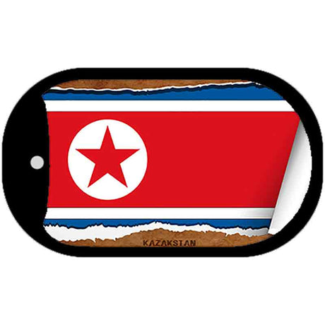 North Korea Flag Scroll Metal Novelty Dog Tag Necklace DT-9205