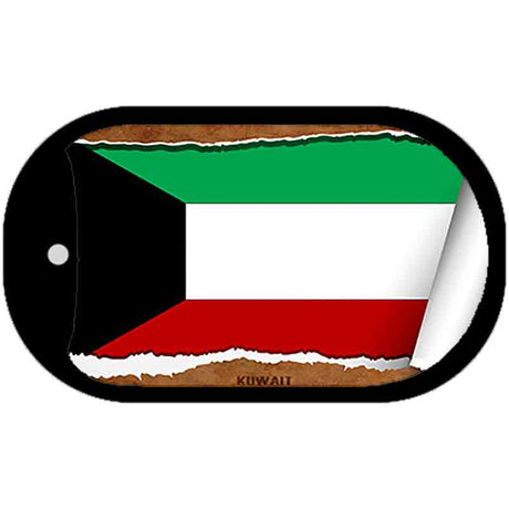 Kuwait Flag Scroll Metal Novelty Dog Tag Necklace DT-9207