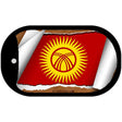 Kyrgyzstan Flag Scroll Metal Novelty Dog Tag Necklace DT-9208