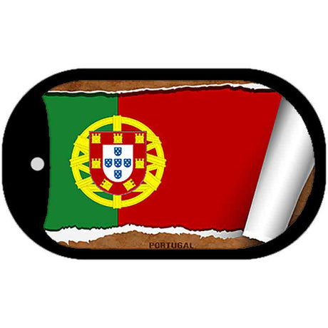 Portugal Flag Scroll Metal Novelty Dog Tag Necklace DT-9210