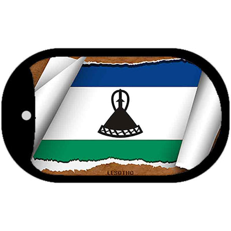 Lesotho Flag Scroll Metal Novelty Dog Tag Necklace DT-9217