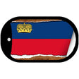 Liechtenstein Flag Scroll Metal Novelty Dog Tag Necklace DT-9220