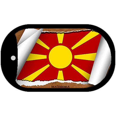 Macedonia Flag Scroll Metal Novelty Dog Tag Necklace DT-9224