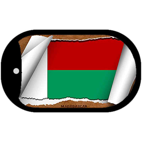 Madagascar Flag Scroll Metal Novelty Dog Tag Necklace DT-9227