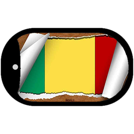 Mali Flag Scroll Metal Novelty Dog Tag Necklace DT-9232