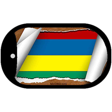 Mauritius Flag Scroll Metal Novelty Dog Tag Necklace DT-9236