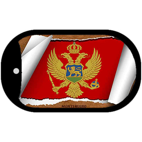 Montenegro Flag Scroll Metal Novelty Dog Tag Necklace DT-9239