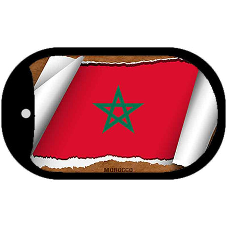 Morocco Flag Scroll Metal Novelty Dog Tag Necklace DT-9241