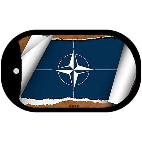 Nato Flag Scroll Metal Novelty Dog Tag Necklace DT-9245